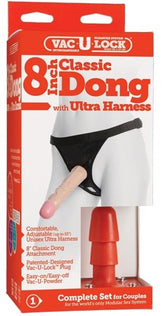 Vac-U-Lock 8 Classic Ultra Harness - Lifelike Dong, Adjustable Fit Strap On Sextoys